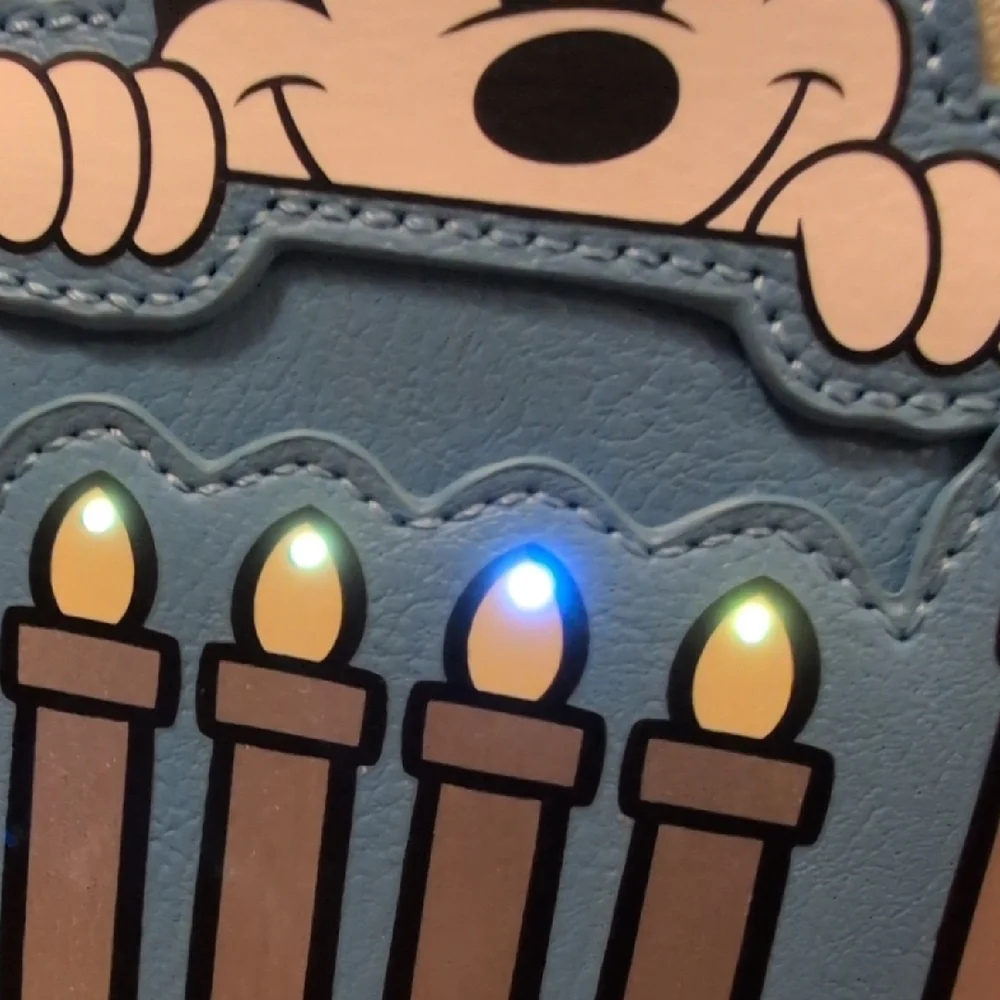 Loungefly Disney Parks Mickey And Minnie Light Up Hanukkah Mini Backpack & Ears